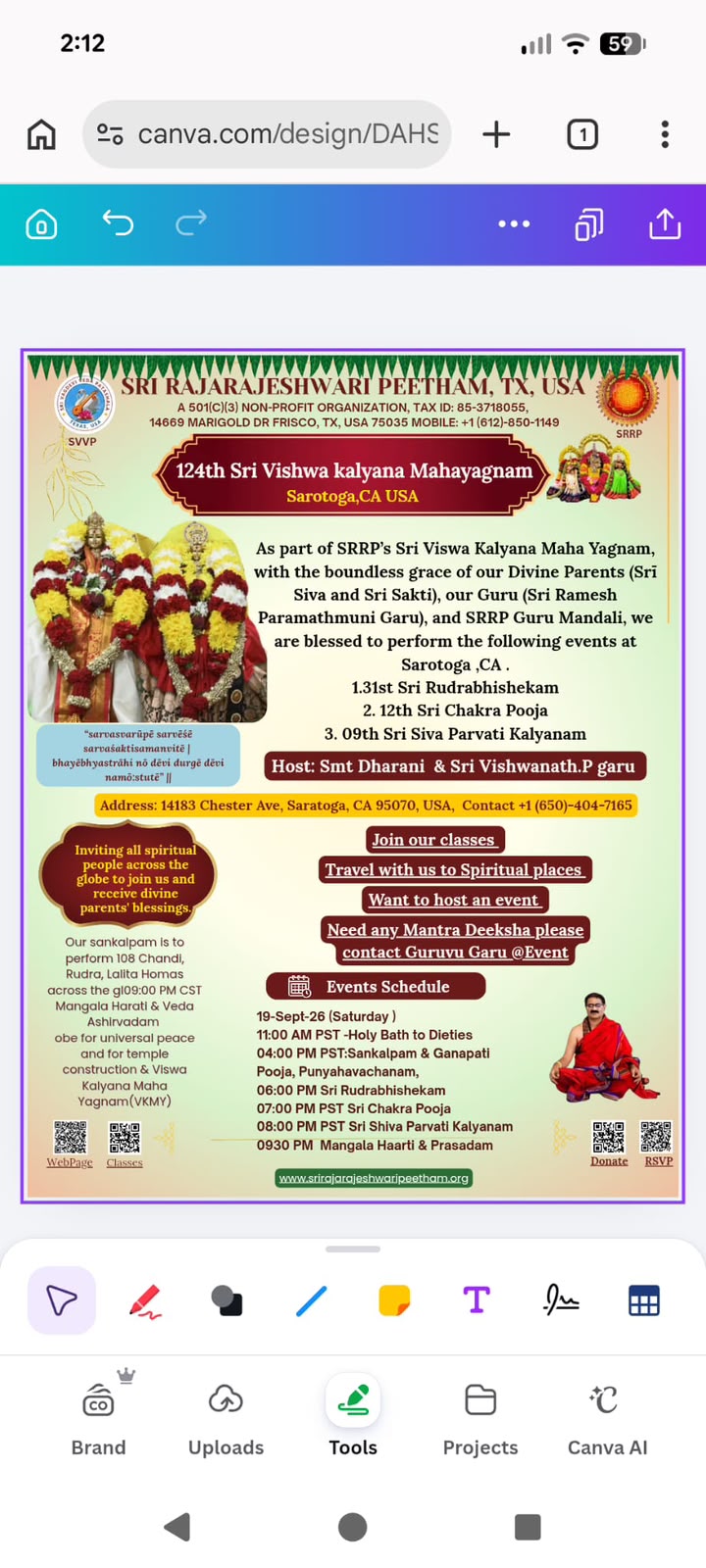124th Sri Viswa Kalyana Maha Yagnam @ Saratoga, CA